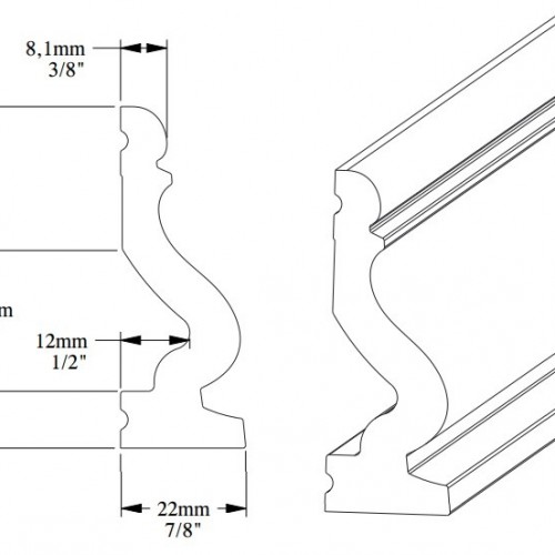Гибкий молдинг под покраску Orac Decor Select DX174F 2000×60×22