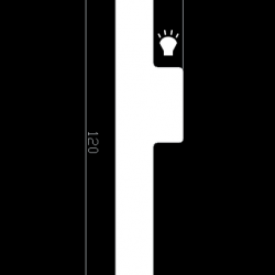 Молдинг под покраску Evrowood M07 LED с подсветкой 2000×120×18