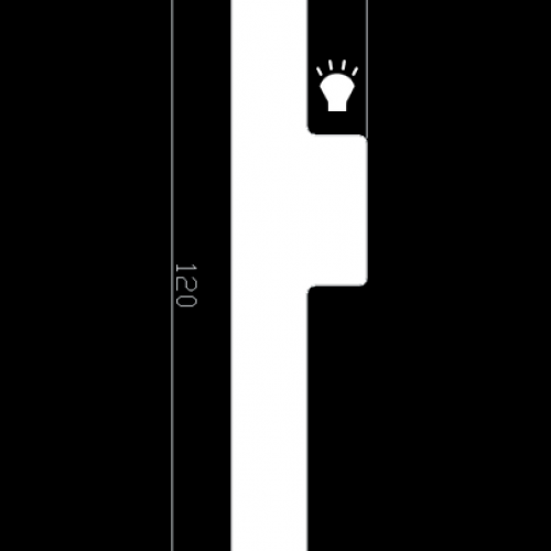 Молдинг под покраску Evrowood M07 LED с подсветкой 2000×120×18 Молдинг под покраску Evrowood M07 LED с подсветкой 2000×120×18