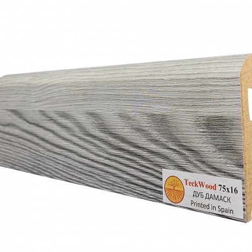 Плинтус МДФ ламинированный TeckWood Дуб Дамаск 2150×75×16 Плинтус МДФ ламинированный TeckWood Дуб Дамаск 2150×75×16