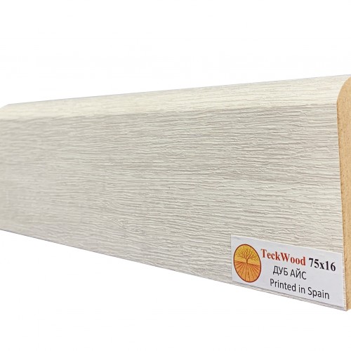 Плинтус МДФ ламинированный TeckWood Дуб Айс 2150×75×16 Плинтус МДФ ламинированный TeckWood Дуб Айс 2150×75×16