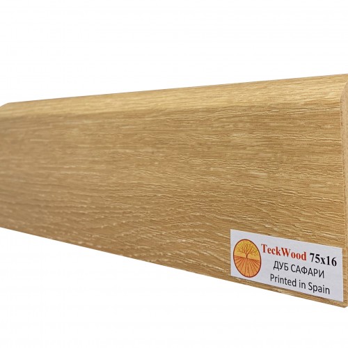 Плинтус МДФ ламинированный TeckWood Дуб Сафари 2150×75×16 Плинтус МДФ ламинированный TeckWood Дуб Сафари 2150×75×16