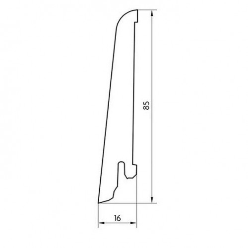 Плинтус ламинированный МДФ Kronopol P85 Cabernet Cedar 3755 85x16, технический рисунок