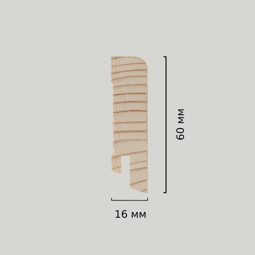 Плинтус деревянный Tarkett Дуб Робуст Белый 60х16, технический рисунок