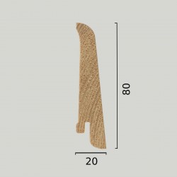 Плинтус деревянный Tarkett АРТ Уайт Веддинг 80х20, технический рисунок