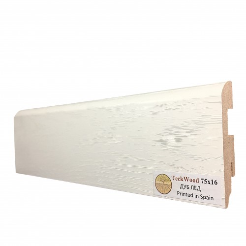 Плинтус МДФ ламинированный TeckWood Дуб Лёд 2150×75×16 Плинтус МДФ ламинированный TeckWood Дуб Лёд 2150×75×16