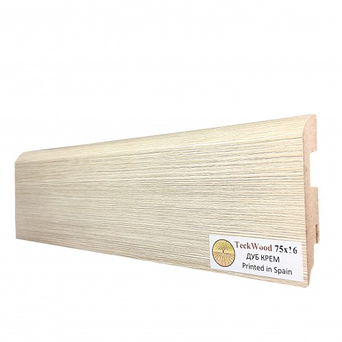 Плинтус МДФ ламинированный TeckWood Дуб Крем 2150×75×16 Плинтус МДФ ламинированный TeckWood Дуб Крем 2150×75×16