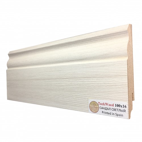 Плинтус МДФ ламинированный TeckWood Сандал Светлый 2000×100×16