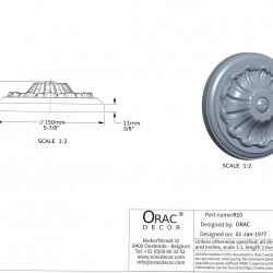 Потолочная розетка Orac Decor R10 15см, 3D модель