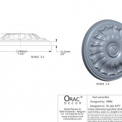 Потолочная розетка Orac Decor R11 19см, 3D модель