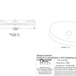 Потолочная розетка под покраску Orac Decor R12 19,5см
