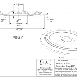Потолочная розетка Orac Decor R07 26см, 3D модель