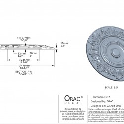 Потолочная розетка Orac Decor R17 47см, 3D модель