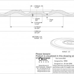 Потолочная розетка Orac Decor R18 49см, 3D модель