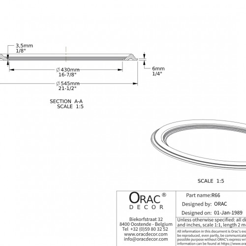 Потолочная розетка под покраску Orac Decor R66 54,5см Потолочная розетка под покраску Orac Decor R66 54,5см