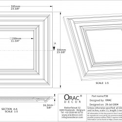 Потолочная плитка Orac Decor под покраску F30, 3D модель