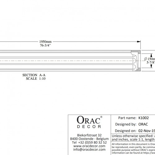 Колонна под покраску Orac Decor K1002