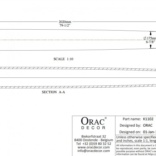 Колонна под покраску Orac Decor K1102