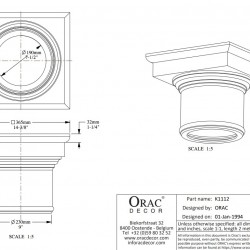 Капитель колонны под покраску Orac Decor K1112