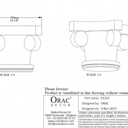 Капитель колонны Orac Decor под покраску K1122, 3D модель