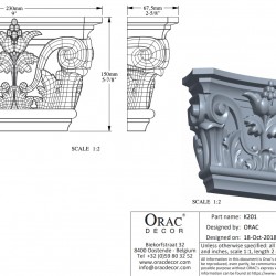 Капитель пилястры под покраску Orac Decor K201
