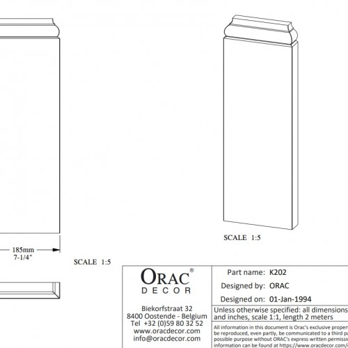 База пилястры под покраску Orac Decor K202