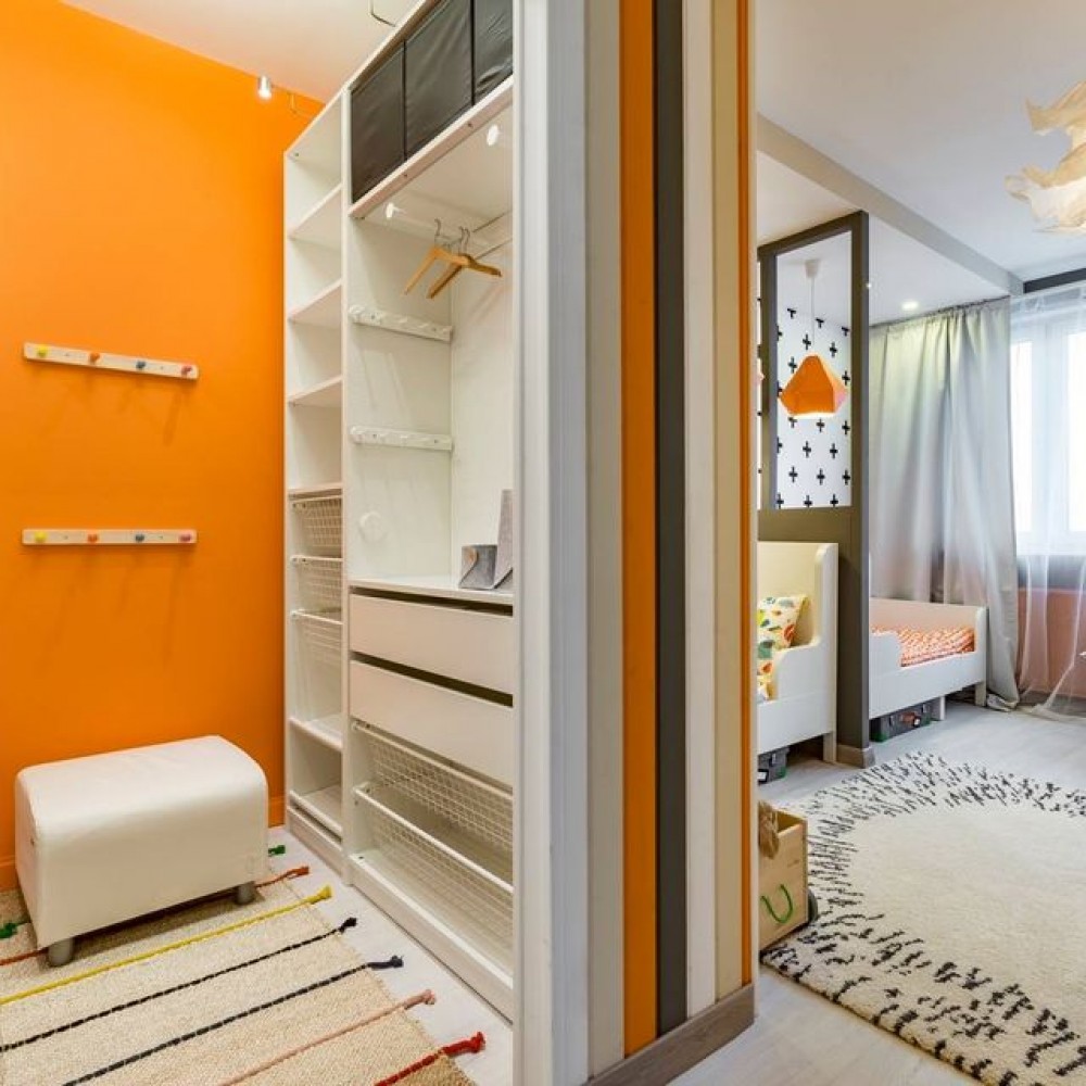 детская комната с гардеробной дизайн