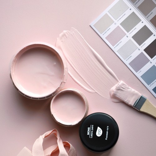 Краска Lanors Mons цвет Pink nougat 200 Interior 1 л фото в интерьере