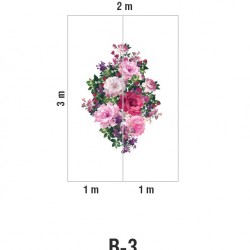 Панно Loymina Classic vol. II French bouquet V9 002 B3 3х2 м, общий размер и схема панно