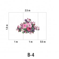 Панно Loymina Classic vol. II French bouquet V9 002 B4 1.8х2.5 м, общий размер и схема панно