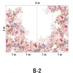 Панно Loymina Classic vol. II French bouquet V9 002/1 B2 3х4 м, общий размер и схема панно