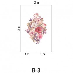 Панно Loymina Classic vol. II French bouquet V9 002/1 B3 3х2 м, общий размер и схема панно