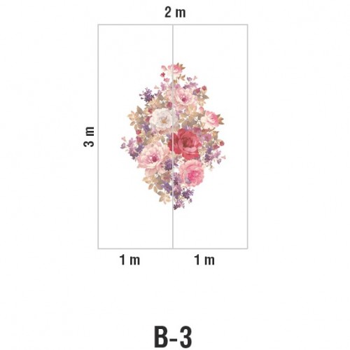 Панно Loymina Classic vol. II French bouquet V9 002/1 B3 3х2 м, общий размер и схема панно
