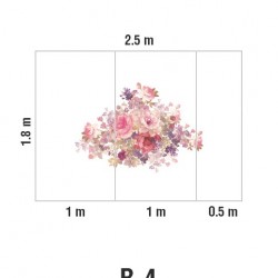 Панно Loymina Classic vol. II French bouquet V9 002/1 B4 1.8х2.5 м, общий размер и схема панно