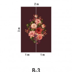 Панно Loymina Classic vol. II French bouquet V9 004 B3 3х2 м, общий размер и схема панно