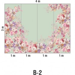 Панно Loymina Classic vol. II French bouquet V9 005 B2 3х4 м, общий размер и схема панно