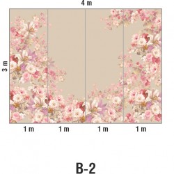 Панно Loymina Classic vol. II French bouquet V9 008 B2 3х4 м, общий размер и схема панно