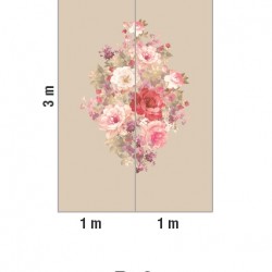 Панно Loymina Classic vol. II French bouquet V9 008 B3 3х2 м, общий размер и схема панно