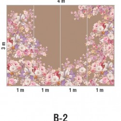 Панно Loymina Classic vol. II French bouquet V9 010 B2 3х4 м, общий размер и схема панно