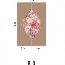 Панно Loymina Classic vol. II French bouquet V9 010 B3 3х2 м, общий размер и схема панно