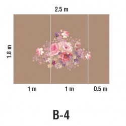 Панно Loymina Classic vol. II French bouquet V9 010 B4 1.8х2.5 м, общий размер и схема панно