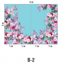 Панно Loymina Classic vol. II French bouquet V9 018 B2 3х4 м, общий размер и схема панно