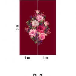Панно Loymina Classic vol. II French bouquet V9 020 B3 3х2 м, общий размер и схема панно