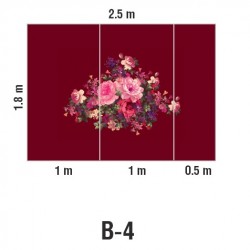 Панно Loymina Classic vol. II French bouquet V9 020 B4 1.8х2.5 м, общий размер и схема панно
