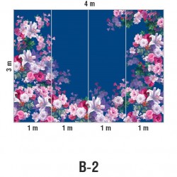 Панно Loymina Classic vol. II French bouquet V9 021 B2 3х4 м, общий размер и схема панно