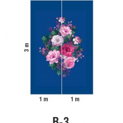 Панно Loymina Classic vol. II French bouquet V9 021 B3 3х2 м, общий размер и схема панно