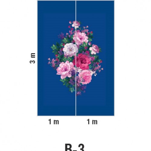 Панно Loymina Classic vol. II French bouquet V9 021 B3 3х2 м, общий размер и схема панно