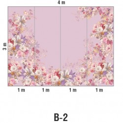 Панно Loymina Classic vol. II French bouquet V9 221 B2 3х4 м, общий размер и схема панно