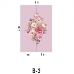 Панно Loymina Classic vol. II French bouquet V9 221 B3 3х2 м, общий размер и схема панно