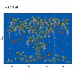 Панно Loymina Jetset Birds of Paradise Jet9 018 A1 3x4 м, общий размер и схема панно